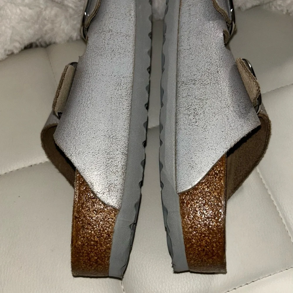 Birkenstock Metallic Gray Sandals - Picture 8 of 9